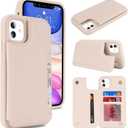 iCoverCase Compatible with iPhone 11 Case with Card Holder, Wallet Phone Case for Women Men RFID Blocking PU Leather Protective Case 6.1 Inch (Beige)