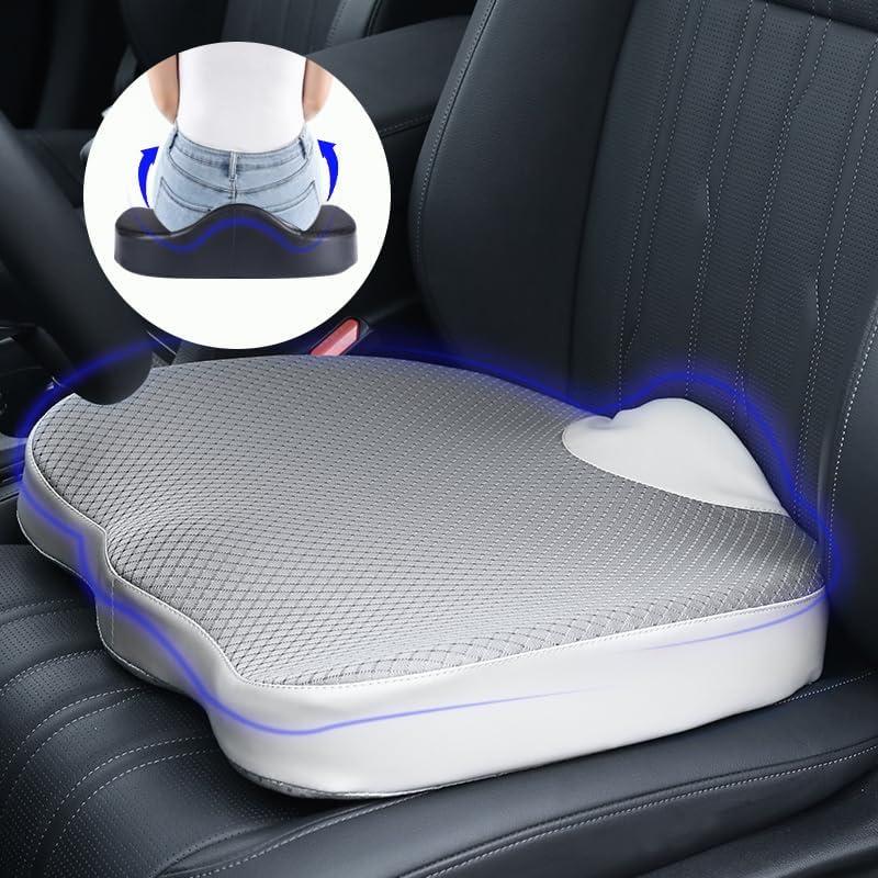 Decompression Cushion, Comfort Memory Foam Seat Cushion for Car Seat Drivers, Tailbone (Coccyx) Pain Relief Cushion, Office Chair Cushion (Gray)