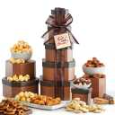 Broadway Basketeers Get Well Gift Basket Tower Gourmet Care Package with Cookies, Sweet & Savory Snacks for Men, Women Encouraging Get Well gifts for Recovery, After Surgery, Thinking of You