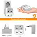 2 x European Travel Plug Adapter Converter, TESSAN International Power Plug Converter with 2 USB, Type C Outlet Adaptor Charger for US to Most of Europe EU Iceland Spain Italy France Germany