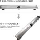 Neodrain 24" Linear Shower Drain with Removable Wave Pattern Grate,Brushed