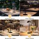 2 Pack Led Cordless Table Lamps Rechargeable,Table Lights Battery Operated-IP65 Waterproof-for Outdoor Patio/Restaurants/Home/Dinner/Table Lighting-Touch Control & Dimmable