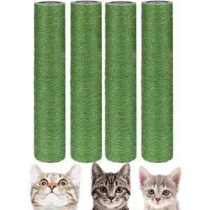 BNOSDM 4 Pcs M8 15”x2.75” Cat Tree Scratching Post Replacement Parts for Indoor Cats Tower Rope Scratch Poles Refill Sisal Pole Part for Refurbishment Hemp Kitty Furniture Accessories Spare