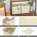 StorageWorks Beige Storage Cubes, 13x13 Storage Cube Bins with Handle, Cube Storage Organizer Bins for Shelves and Closet, Collapsible Storage Bins, 4-Pack