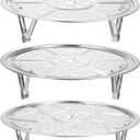 uxcell 3pcs Stainless Steel Steamer Rack with Stand, 7.9 Inches/8.6 Inches/9.5 Inches Pot Steaming Tray for Steamer Cookware Instant Pressure Cooker