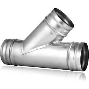 Tatuo 4'' Duct Splitter 3 Way Hose Connector Metal 45 Degree Y Shaped 4 Inch Duct Connector for Exhaust Fan Dryer Vent Hose Split Ventilation Intake Outlet Kitchen and Bathroom Applications