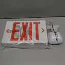 TANLUX Red Exit Sign with Emergency Lights, LED Emergency Exit Light with Battery Backup, UL Listed, AC 120/277V, Commercial Emergency Lights Combo for Business - 1 Pack (White Housing+Red Letter)