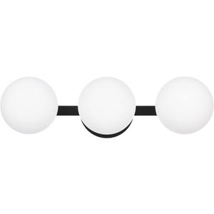 Bathroom Vanity Light Fixtures, Modern 3 Lights Globe Wall Sconce Lighting Matte Black, Porch Wall Mount Light Fixture for Bathroom, Mirror Cabinets Hallway Stairs (Matte Black, 3-Light)