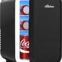 BEICHEN Mini Fridge,6 Liter / 8 Can Small Fridge for Bedroom, Car, Office & Dorm, 110V AC/DC Portable Thermoelectric Cooler & Warmer for Skincare, Food, Drinks,Black