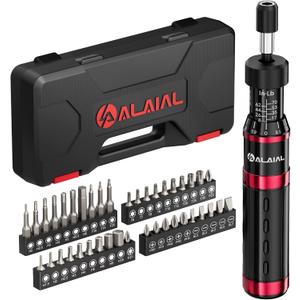 Torque Screwdriver Wrench Driver Set, 41 Pcs 8-70 Inch Pound Torque Screwdriver Set, 1/4" Small Torque Wrench Screwdriver for Bike, Scope Mounting & Device Assembly