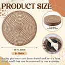 24 Pcs 13 Inch Round Burlap Placemat Boho Jute Woven Charger Bulk Rustic Vintage Natural Brown Heat Resistant Dining Table Mat for Wedding Farmhouse Craft Home Kitchen Summer Party Decoration