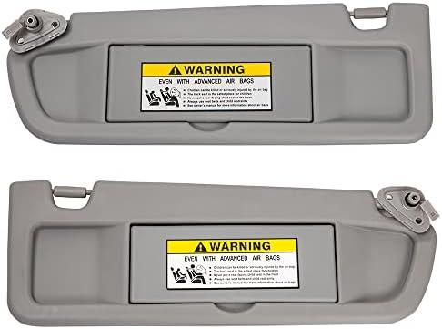 HIMIKI A Pair Light Gray Left and Right Sun Visor Sunvisor Compatible with 2006 2007 2008 2009 2010 2011 06 07 08 09 10 11 Civic Replaces# 83280-SNA-A01ZC 83230-SNA-A01ZC