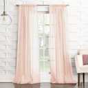 No. 918 - 56520 Tayla Crushed Texture Semi-Sheer Rod Pocket Curtain Panel, 50" x 95", Blush Pink