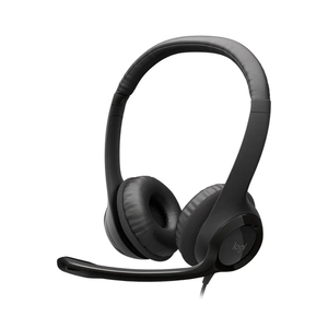 Logitech H390 Wired Headset for PC/Laptop, Stereo Headphones with Noise Cancelling Microphone, USB-A, in-Line Controls for Video Meetings, Music, Gaming and Beyond - Black