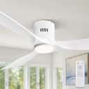 Fanbulous 52" Flush Mount Ceiling Fan with Lights and Remote, White