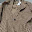 ELLEVEN Plaid Blazers for Women Business Casual Tweed Outfits One-Button Long Sleeve Boyfriend Suit Jacket Houndstooth Fall Work Office Dressy Professional Light Brown Houndstooth X-Large