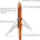 20 inch Crossbow Bolt Carbon Hunting Arrows with 100 Grain 2 Blade Mechanical Broadhead and 7.62mm Lighted Nocks