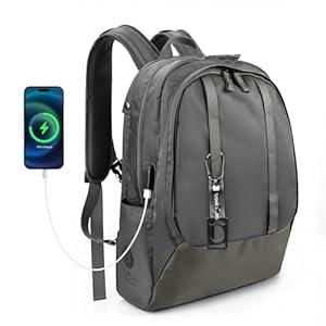 Travel inspira Travel Laptop Backpack, Business Anti Theft Sturdy Work Bag with USB Charging Port, Airline Approved College Computer Bag Gift for Men & Women Fits 16 Inch Notebook