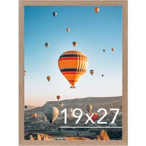 JCJMY 19x27 Picture Frame Rustic Brown for Poster Photo Picture, Horizontal and Vertical Formats for Wall Hanging, 19 x 27 Wall Gallery Poster Photo Frame for 19 by 27 Photos Posters, Rustic Brown