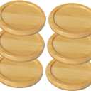 Bamboo Coasters Set Round Plant Trays for Succulents Absorbent Coasters for Drinks Heat Resistant Desktop Cup Mats