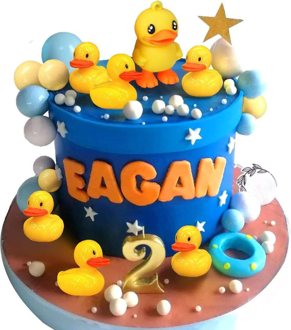 Yellow Duck Cake Topper Rubber Duck Cake Decorations Rubber Duck Themed Birthday Party Decorations Cute Little Duckie Cupcake Toppers Baby Shower Decor