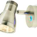 THALASSA RV Overhead Reading Light 12V LED Spotlight Camper Motorhome Interior Warm Light Brushed Nickel with Blue Small Reminder Light, Adjustable Touch Dimmer Switch 3W DC 10-30V