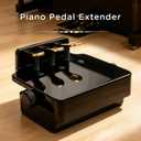 Adjustable Piano Pedal Extender for Students, 3 Pedals with Stabilizer, Compatible with Upright & Digital Pianos, Beginner Practice Tool (Black)