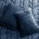 Oli Anderson Velvet Quilt Set King Size - Lightweight Bedspread Coverlet - Soft Velvet Comforter Set - Reversible Quilted Bedding Set for All Seasons - Navy Blue - 3 PCS (1 Quilt, 2 Pillow Shams)