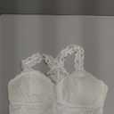 YIANNA Women White Floral Lace Bralette Padded Breathable Sexy Racerback Lace Bra Bustier Crop Top Wirefree, YA8332-White-S