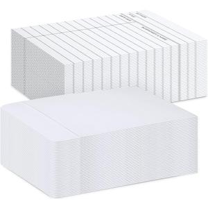 Fainne 100 Pieces Library Card Pocket with Envelopes Self Adhesive Book Library Checkout Cards for Cds Dvds School Classroom Office Supplies and Gift Tag(White)