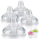 Sippy Spout Nipples for Comotomo Baby Bottles,100% Soft Silicone Sippy Cup Nipples,Variable Flow Conversion Nipple,6+ Months,4 Count