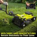 40V Electric Lawn Mower 16" Cordless Battery Powered Mower, 2 in 1 Mulching Lawnmower with 5-Position Height Adjustment 10.6 Gallon Bag, Small Push Lawn Trimmer, 2X4.0Ah Battery and 2 Chargers