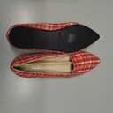 MUSSHOE Loafers for Women Comfortable Pointed Toe Memory Foam Women's Flats Business Casual Work Shoes for Women, Red Plaid 7