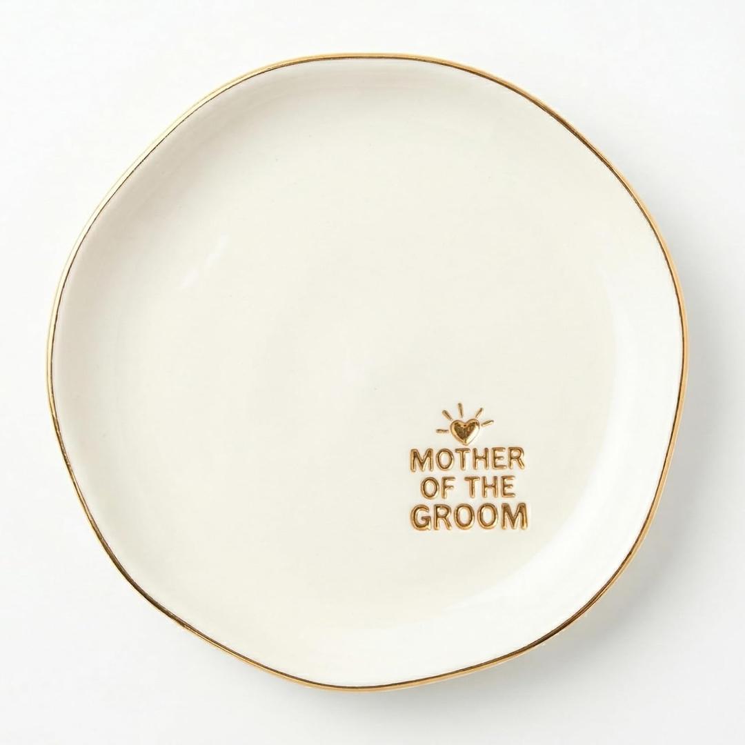 InnoBeta Wedding Mother of the Groom Gifts for Women, Ceramic Jewelry Tray Decorative Trinket Dish for Rings Earring