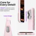 ORNARTO Compatible with iPhone 17 Pro Max Case 6.9", Slim Liquid Silicone 3 Layers Soft Gel Rubber Shockproof Protective Cover with Anti-Scratch Microfiber Lining-Chalk Pink