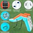 Inflatable Pontoon Slide, Quick Setup Portable Water Slide for Boat Dock, Lake Pool, Summer Party