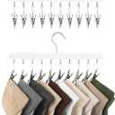 StorageWorks Hat Rack, Closet Organizer and Storage for Baseball Caps,Set of 2 with 10 Adjustable Stainless Steel Clips, Fits All Caps, White (14"W x 7.5"H)