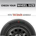 14 Inch Hubcaps with Adjustable Steel Retention Rings, Premium ABS Universal Fit, Set of 4 Wheel Covers (Silver-Black)
