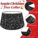 FOTSHARER Christmas Tree Collar Black 28.8 Inches Large Christmas Tree Collars for Artificial Trees Xmas Tree Base Cover Round Velvet Halloween Trees Stand Cover for Holiday Party Santa Decorations