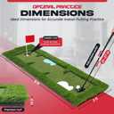 Putting Green Indoor for Golf Putting Practice – Indoor & Outdoor Golf Putting Mat with Adjustable Putter & 2 Golf Balls, Realistic Turf Golf Putting Mat for Home, Office & Training