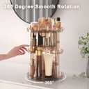 Rotating Makeup Organizer, DIY 8 Adjustable Layers Spinning Skincare Storage, Cosmetic Display Case with Brush Holder and Perfume Tray, Multi-Function Vanity Bathroom Countertop Organizer Clear Coffee