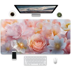 Extra Large Mouse pad for Desk, Desk pad for Keyboard and Mouse,31.5x15.7 inches,Flower Mouse pad for Office,Home,Work