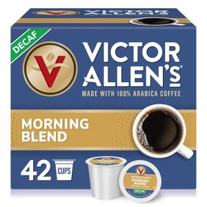 Victor Allen's Coffee Decaf Morning Blend, Light Roast, 42 Count, Single Serve Coffee Pods for Keurig K-Cup Brewers (EXP 07/05/26)