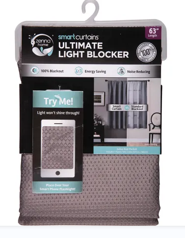 Zenna Home Smart Curtains, Ultimate Light Blocker, Grey