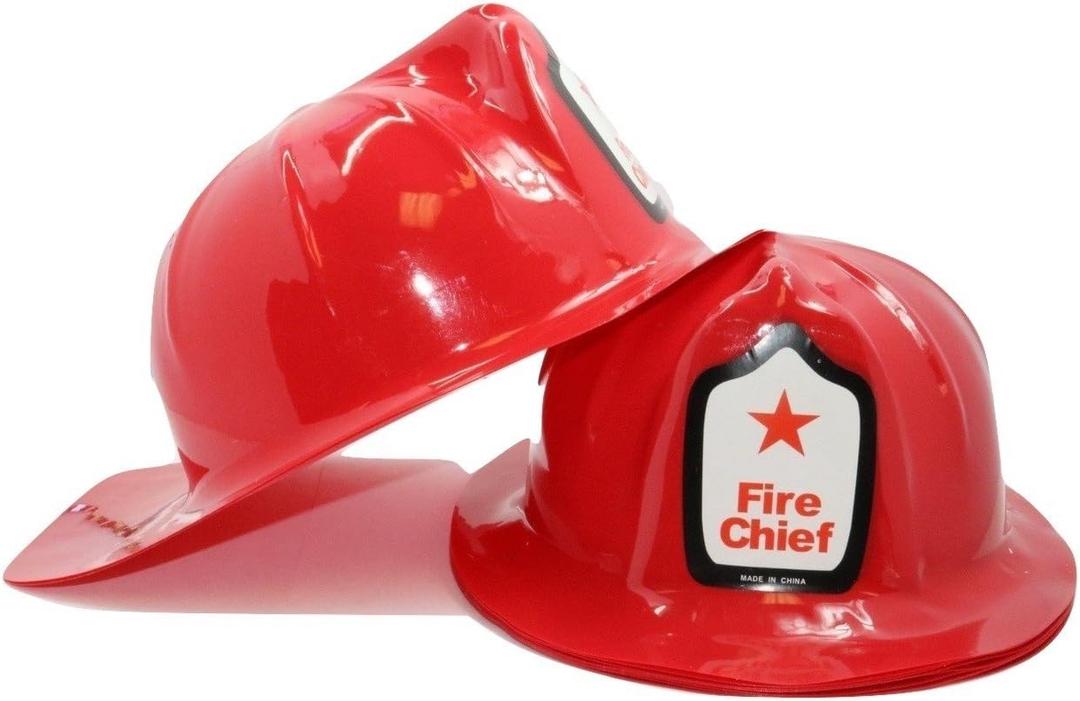 Adult Size Firefighter Chief Hats (12 Pack) Fireman Helmets
