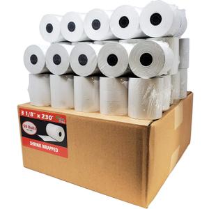 (50 Rolls) 3 1/8 x 230 Thermal Paper Receipt Rolls (55 GSM Premium Quality German Paper) Fits All POS Cash Registers BPA Free - BuyRegisterRolls (1 Case - 50 Rolls)