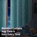 BGment Room Darkening Curtains 84 Inches Long, Grommet Thermal Insulated Blackout Curtains with Wave Line and Dots Printed for Bedroom, 2 Panels, Each 52 x 84 Inch, Aqua