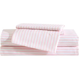 Eddie Bauer Kids - Queen Sheet Set, Ultra-Soft Microfiber Bedding with Fully Elastic Fitted Sheet, Kids Bed Set with Pillowcases, Easy Care Bedding (Little Stripe)