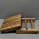 12 Inch Wooden Light Natural Step Stool, Small Nature Beach Chair Under Desk, Indoor Acacia Wood Short Footstool for Living Room, Kitchen, Bathroom