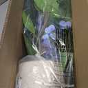 Hollyone 4FT Blue Hydrangea Artificial Flowers Tree Large Real Touch Faux Silk Hydrangea Plants Potted Fake Flower in White Pot for Home Indoor Outdoor Front Porch Garden Entrance Living Room Decor